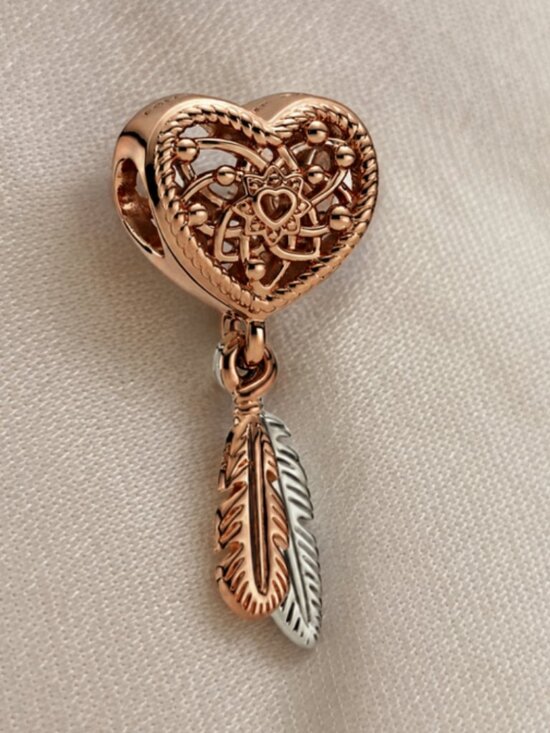 Pandora Jewelry - New Pandora Rose Openwork Heart Feathers Dreamcatcher 789068C00 Charm